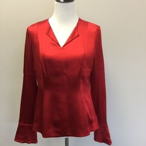 Anne Klein Red Silk Blouse